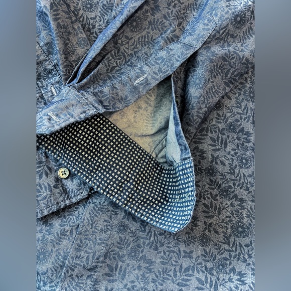 Michael Brandon Slim Fit Floral Cotton/Poly Button Down Men’s Size L Shirt - Picture 8 of 9